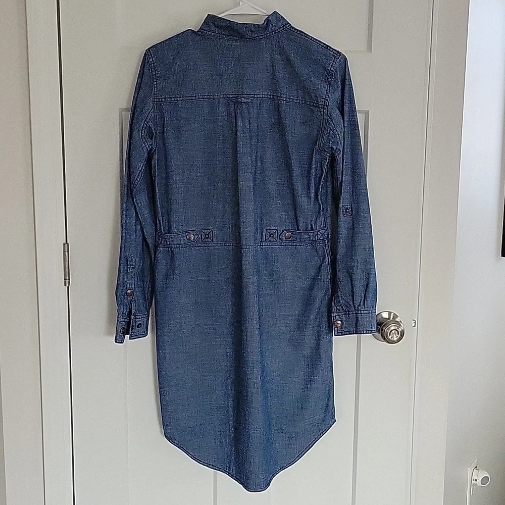 Duluth Trading Organic Cotton Rootstock Denim Long Sleeve Gardening Dress SZ XS - Picture 9 of 14
